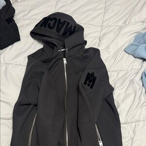 Mackage Men's Black Zip-Up Hoodie Sweatshirt